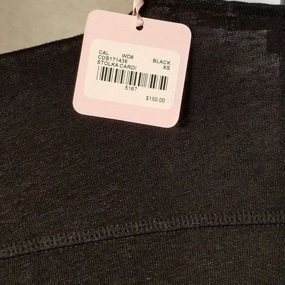 Calypso St Barth Stolka Cardigan Black 100% Linen XS S M L MSRP $150 Christmas - Picture 3 of 7